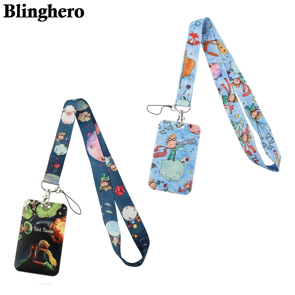 CB364 The Little Prince Cartoon Lanyard Card ID Badge Holder Keychain Pass Gym Mobile Key Holder Key Rings Gifts