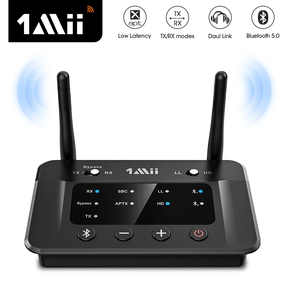 Receptor de Áudio Adaptador sem Fio Bluetooth para tv Fone de Ouvido Bluetooth Transmissor Aptx ll hd 3.5mm Aux 2in1 pc 1mii B03 5.0