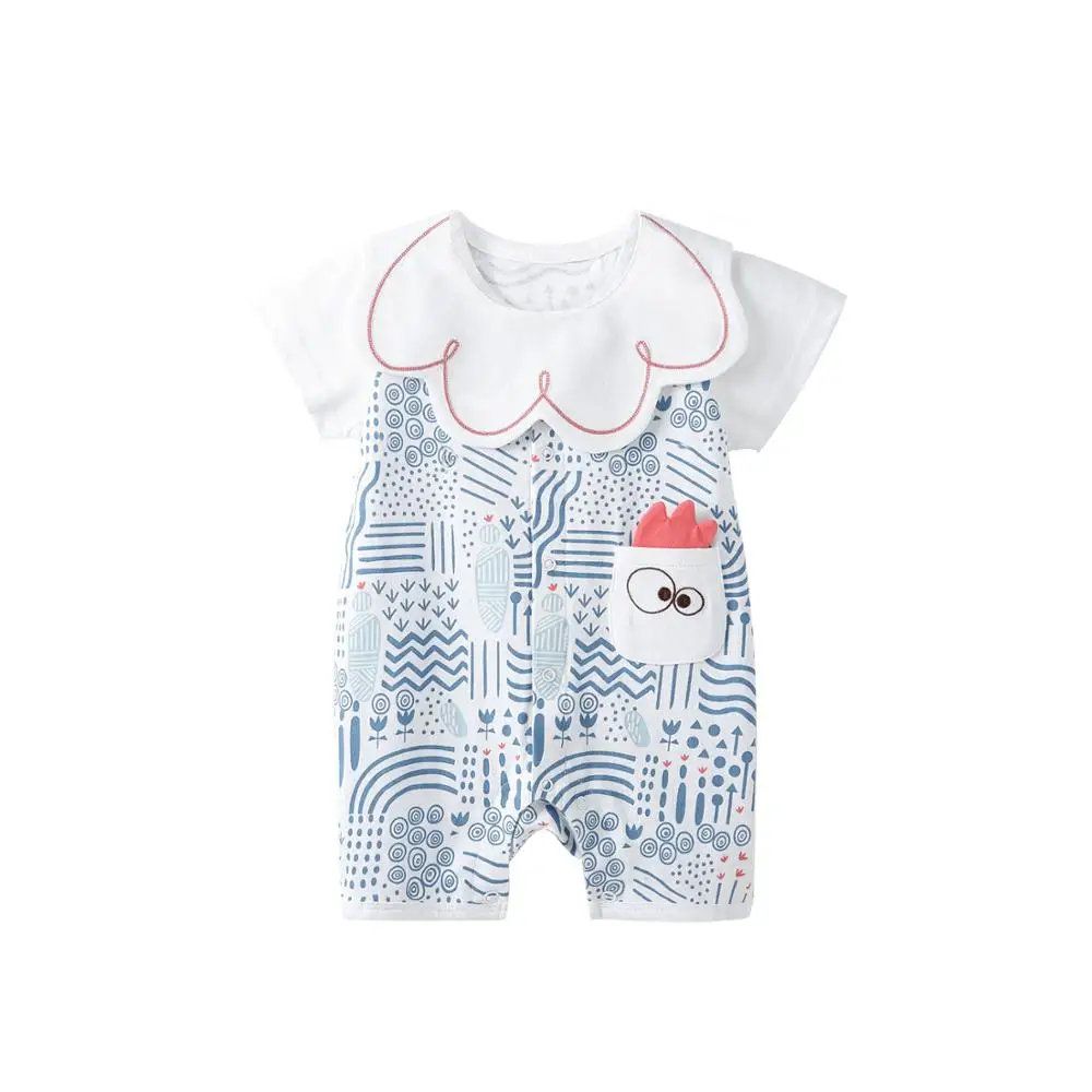 Комбинезон для новорожденных с воротником комбинезон коротким рукавом