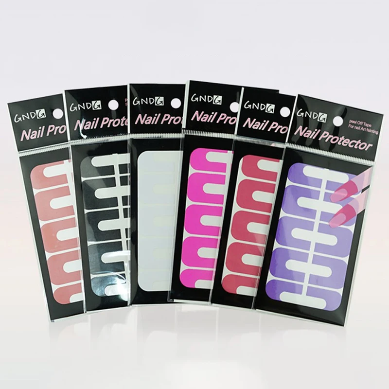 

10pcs/pack U-shaped Fingerprint Stickers Anti-splash Protection Nail Polish Stickers Stripping Tape Nails Creative