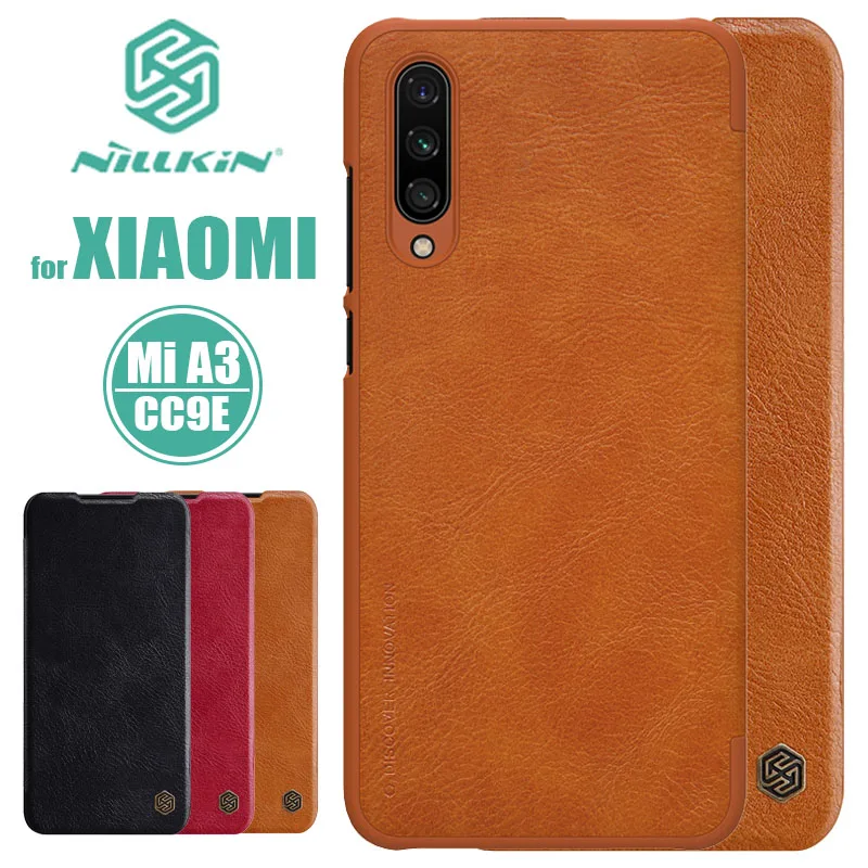 Кожаный флип чехол Nillkin Qin для телефона Xiaomi Mi A3 CC9E Mi6X A2 Роскошный деловой MiA3 MiA2