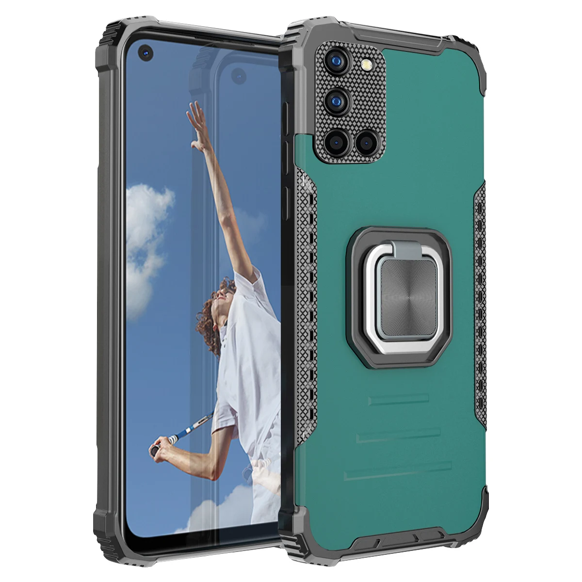 

Fashion Anti Fall Armor Rugged Heavy Stand Protection Phone Case For OPPO A72 A94 A92 A54 A74 A93 A53 A32 A52 A9 A5 5G 2020 Case