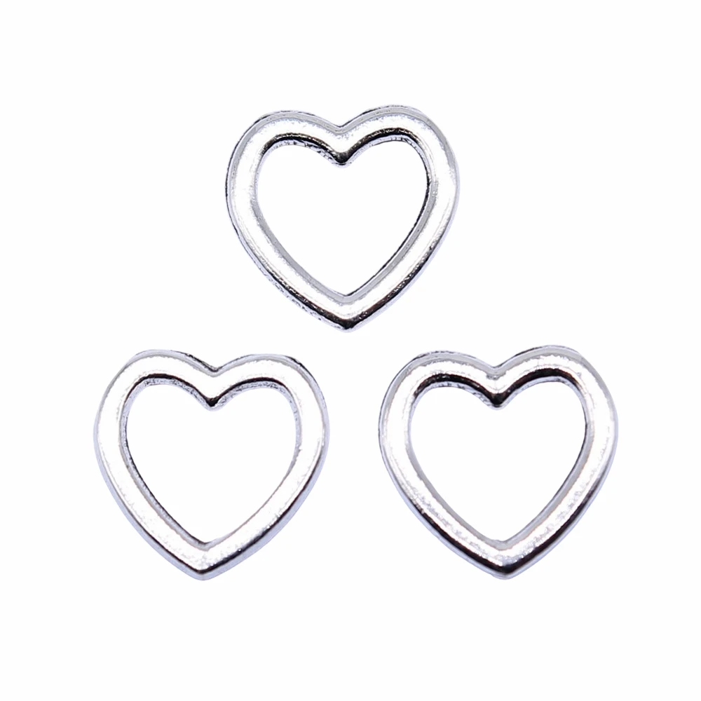 

Tristana 100pcs 10x9mm Antique Silver Color Hollow Heart Charms Pendant For Jewelry Making DIY Jewelry Findings