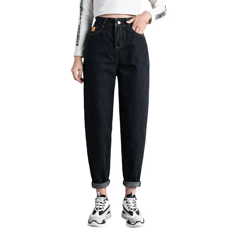 Модные женские Джинсы бойфренда большого размера с высокой талией и пуш-ап