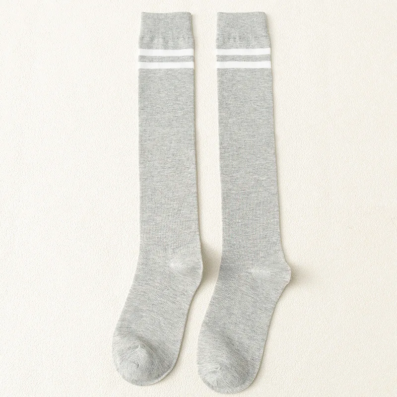 

Harajuku monochrome knitting stripe middle tube women's cotton stockings college style sock