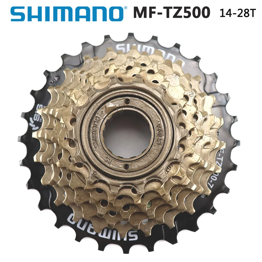 14-28T Shimano MF-TZ500 7 скоростная велосипедная кассета свободного хода 14-28T 14-34T Звездочка 7s сталь для MTB дорожный складной велосипед аксессуары - Цвет: 14-28T