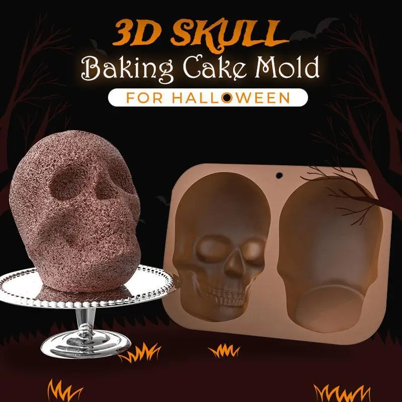 Molde para hornear pasteles de calavera 3D para Halloween, molde de silicona para pasteles de calavera Diy, molde para hornear pasteles al vapor, herramienta para hornear cocina Bak