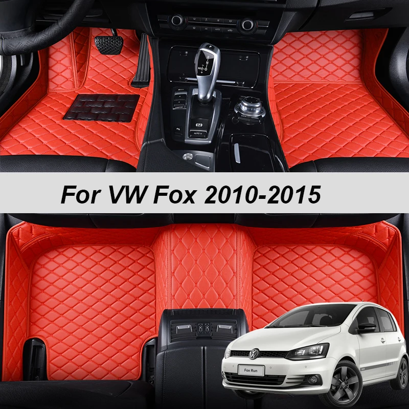 

Custom Made Leather Auto Car Floor Mats For VW Volkswagen Fox 2010 2011 2012 2015 2014 Carpets Rugs Foot Pads Accessories