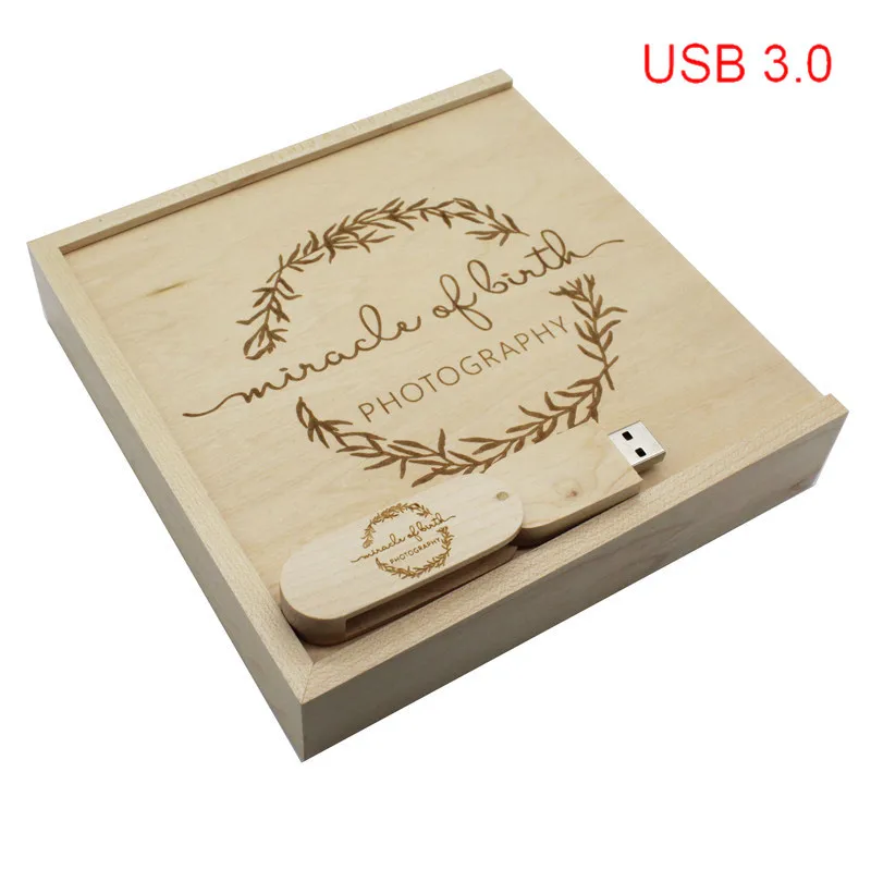 TEXT ME usb3.0 логотип фотография 360 градусов клен + коробка usb флэш накопитель 4 ГБ 8 16 32 3