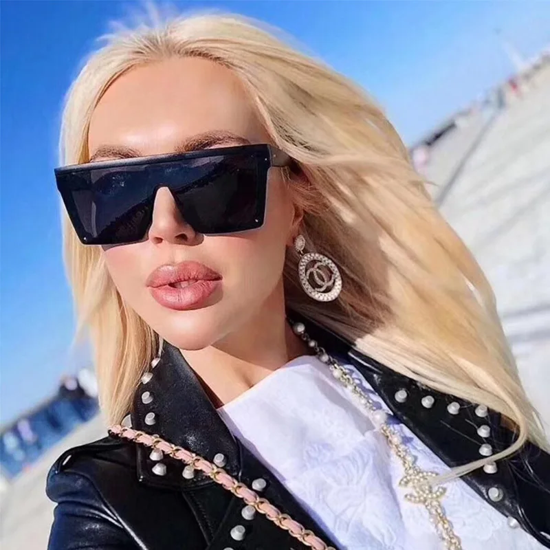 

2020 Classic Vintage Square Fashion Sunglasses Women Siamese Oversized Sunglass Men Retro Mirror Sun Glasses Lentes UV400