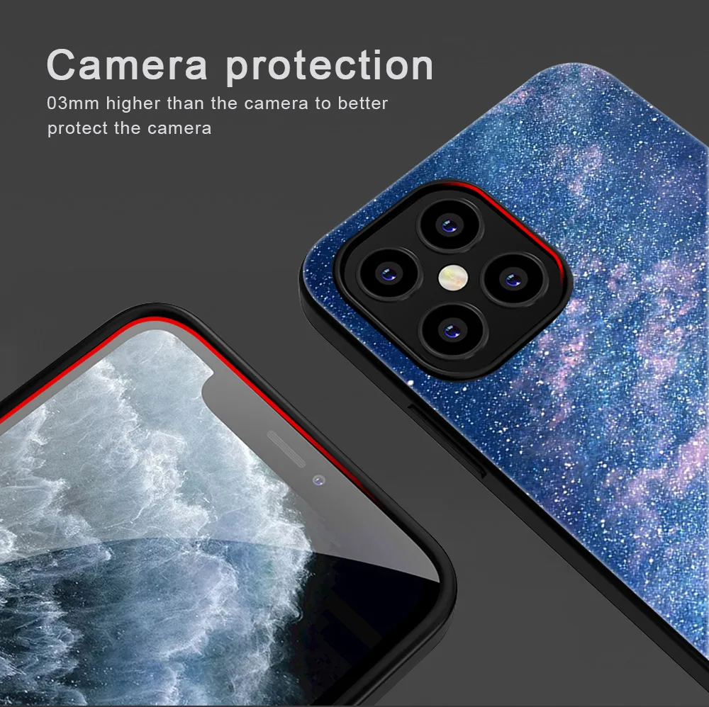 

Aurora Phone Case For iPhone 11 12 Pro Max mini XR X XS Max 7 8 6S Plus SE 2020 Phone Cases Soft TPU Black Cover Coque Funda