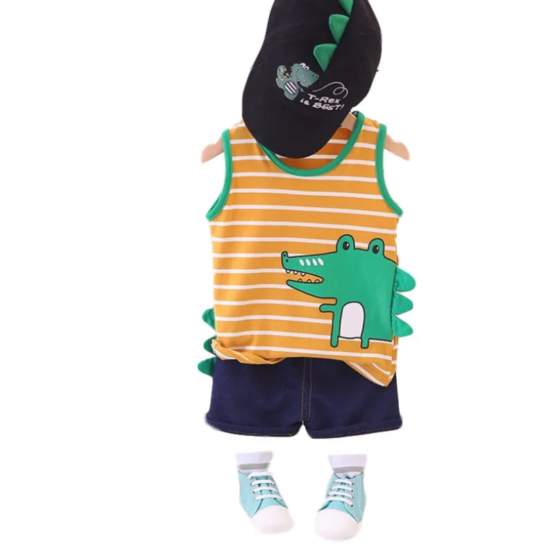 2 шт./комплект жилет и шорты в полоску для мальчиков девочек | Детская одежда обувь