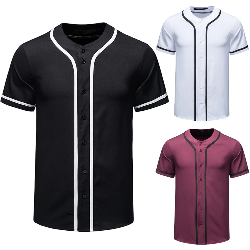 Мужские Бейсбольные Джерси 2021 полосатая Спортивная футболка на пуговицах с