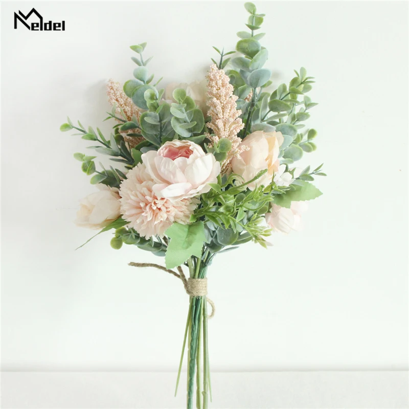 Цветочный букет в стиле мелдель искусственный шёлковый пион шар на удачу