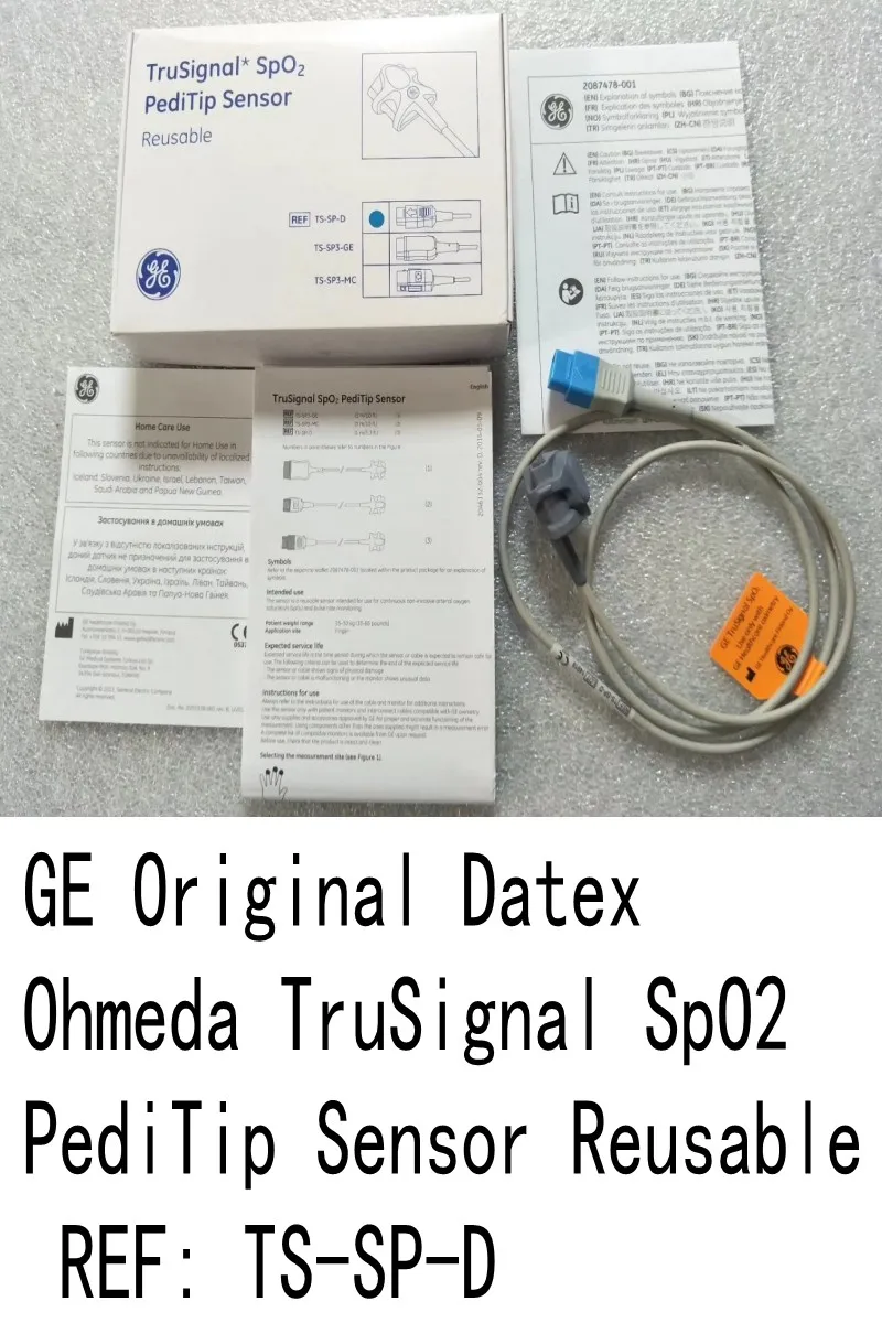 

GE Datex ohmeda trusignal spo2 reditip sensor reusable REF:TS-SP-D new original