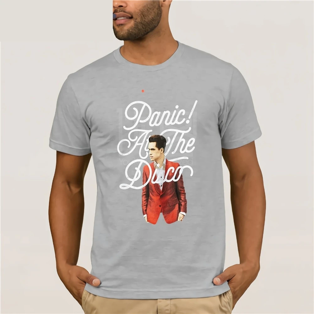 Для мужчин футболка Паника! На дискотеке Брендон урие GTS простой Окаймленный