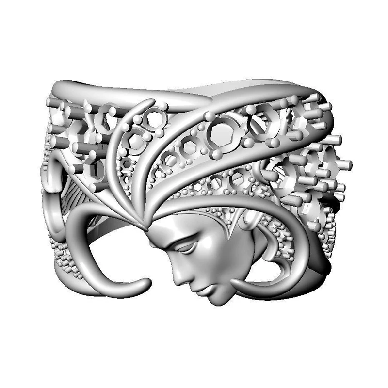 Кольцо с мистическим человеческим лицом для мужчин и женщин винтажные