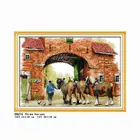 Набор для вышивки крестиком Три лошади, Набор для вышивки, с напечатанными узорами, 11CT 14CT, Набор для вышивки нить DMC