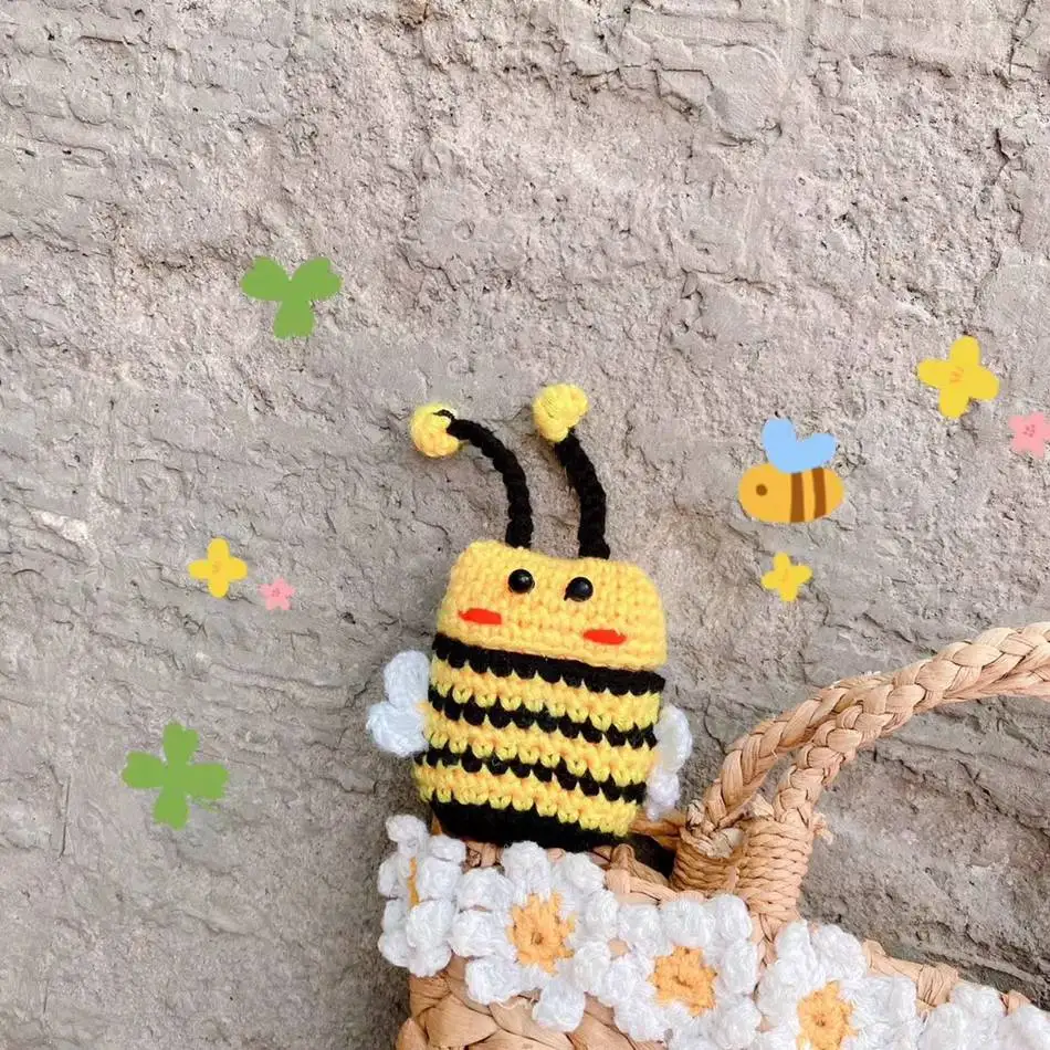 3D Cute Earphone Case for Airpods Case Cartoon Knitted plush Cover for Apple Airpods 2 Case Bear Teddy Dog Rabbit Earpods Case