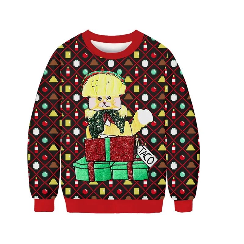 

Men Women Ugly Christmas Sweater Tacky Christmas Sweatshirt 3D Funny Printed Novetly Autumn Winter Holiday Party Xmas Jumper