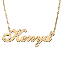 love heart kenya name necklace for women stainless steel gold silver nameplate pendant femme mother child girls gift