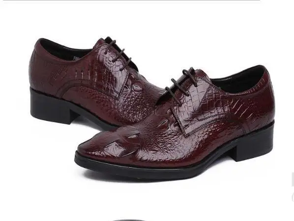 Мужские туфли-оксфорды из тисненой кожи с острым носком на шнуровке обувь в