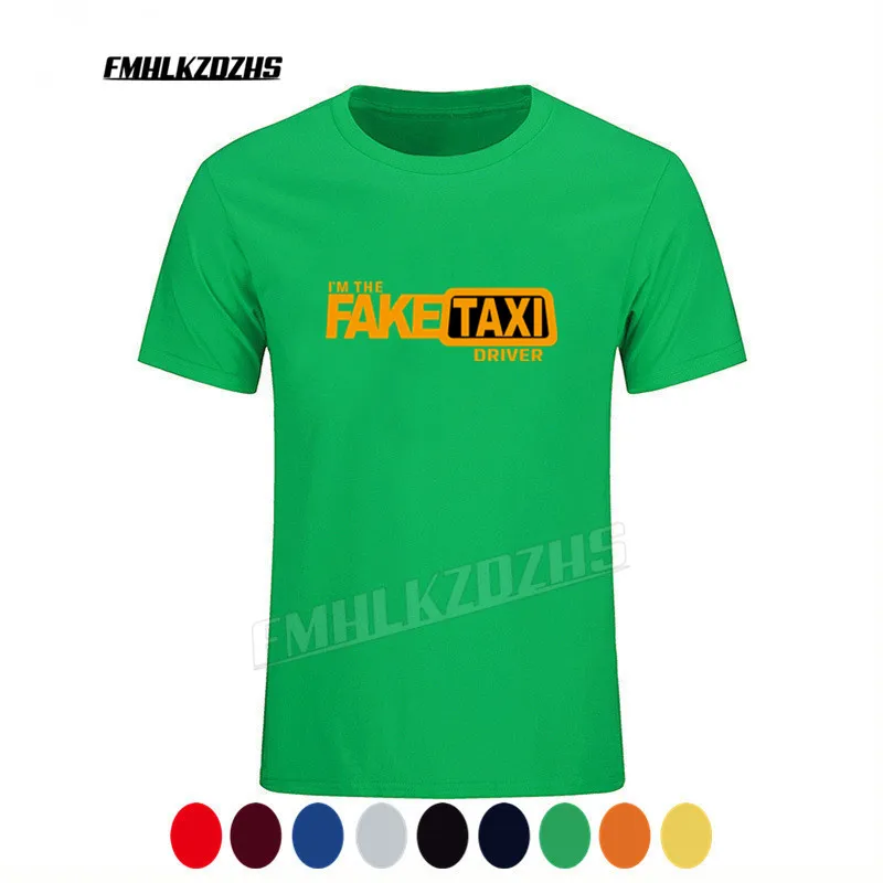 2021 брендовая крутая Мужская футболка поддельная такси обычная солнечный свет 100%