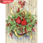 HUACAN бриллиантовый рисунок Рождество венок полная картина Стразы Алмазная мозаика Птица Животное вышивка набор домашний декор