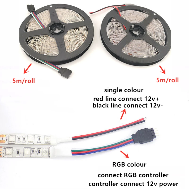 Светодиодная лента 5 М 5050 SMD 60 светодиодов/м водонепроницаемая гибкая