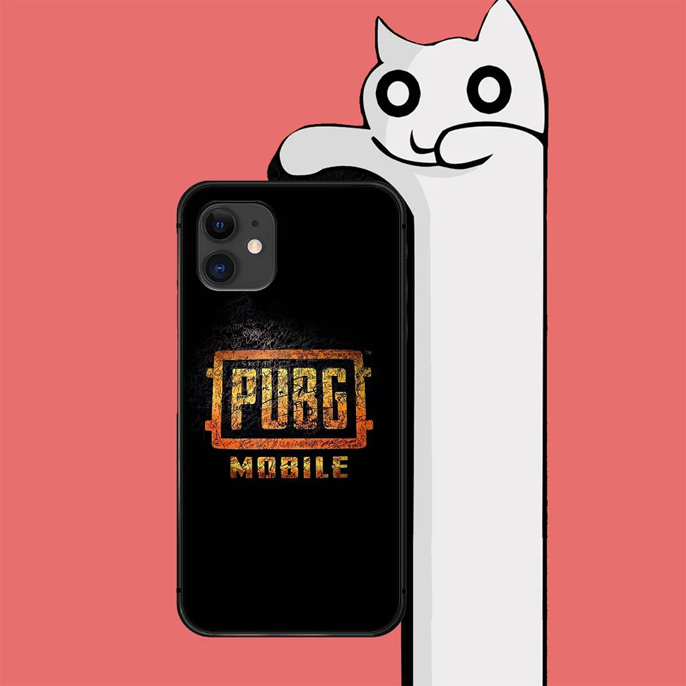 

PUBG Shooting Game Phone Case Cover For Iphone 6 6S 7 8 11 12 Se 2020 X Xs Xr Pro Max Plus Mini Black 3D Silicone Hoesjes Black