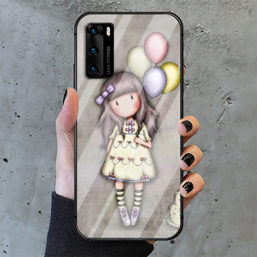 

Cartoon Lovely Santoro Gorjuss Phone Tempered Glass Case Cover For Huawei P Nova Mate 5T 20 30 40 Pro Lite Smart 2019 2021