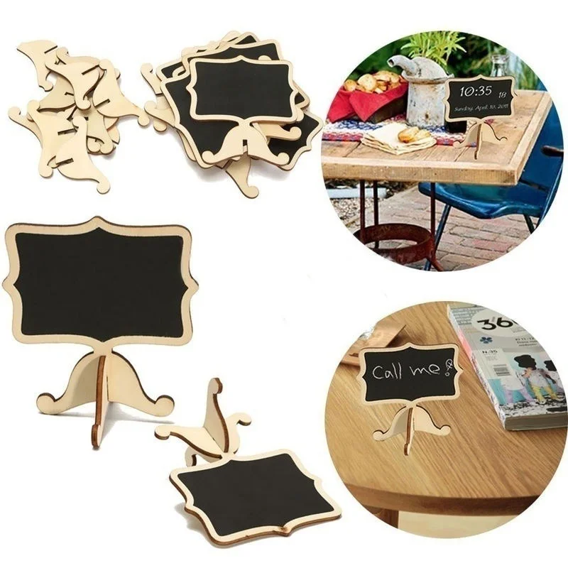 10pcs Mini Wooden Blackboard Chalkboard Message Wedding Party Label Table Decor | Дом и сад