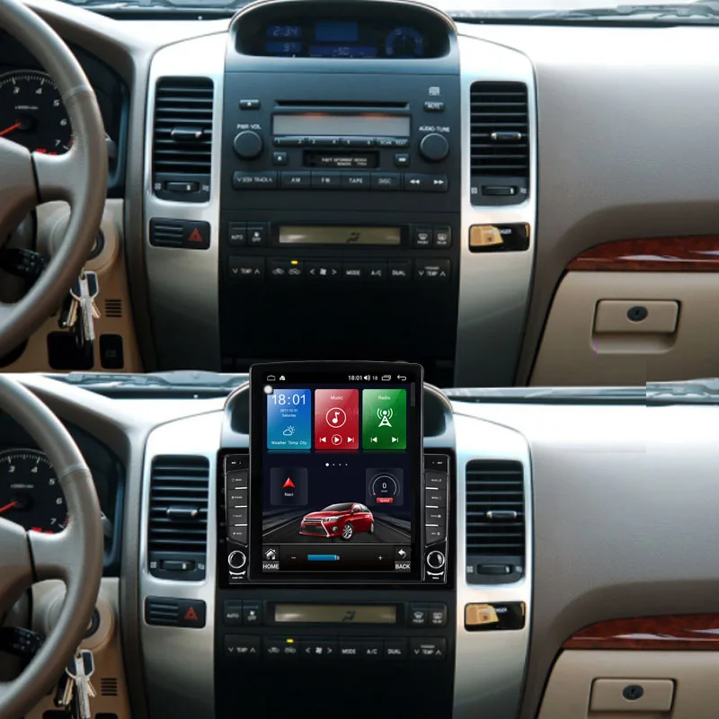 Runningnav для TOYOTA PRADO Land Cruiser 120 2003-2010 Tesla Type Android автомобильное радио мультимедийный