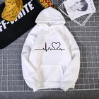 Толстовка парная с надписью Love, Модный пуловер с принтом в стиле Харадзюку, Повседневный свитер с капюшоном, уличные повседневные топы с круглым вырезом на день пар