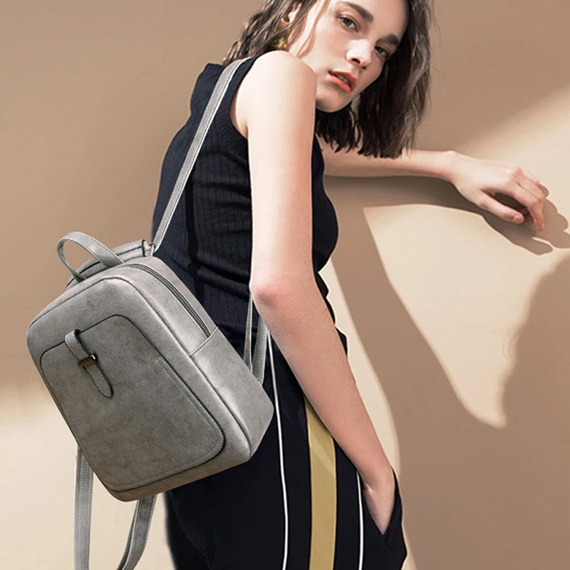 

Women Backpacks Bags Leather Backpack Small Backpack Korean Fashion Bag Leisure PU Shoulder Bag Female Student Bag