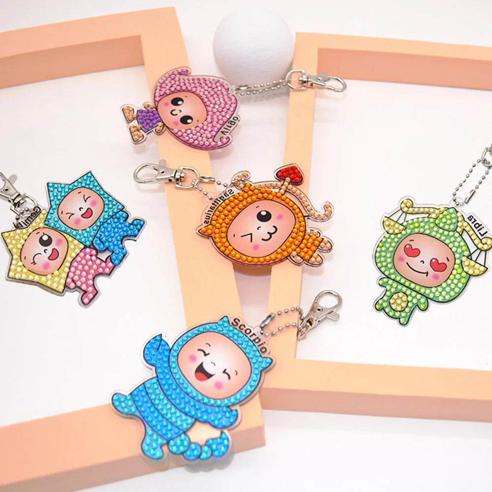 

Брелок 5D с двенадцатью созвездиями для алмазной живописи, мозаика с подвеской в виде сумки, ручная работа, подарок для украшения дома