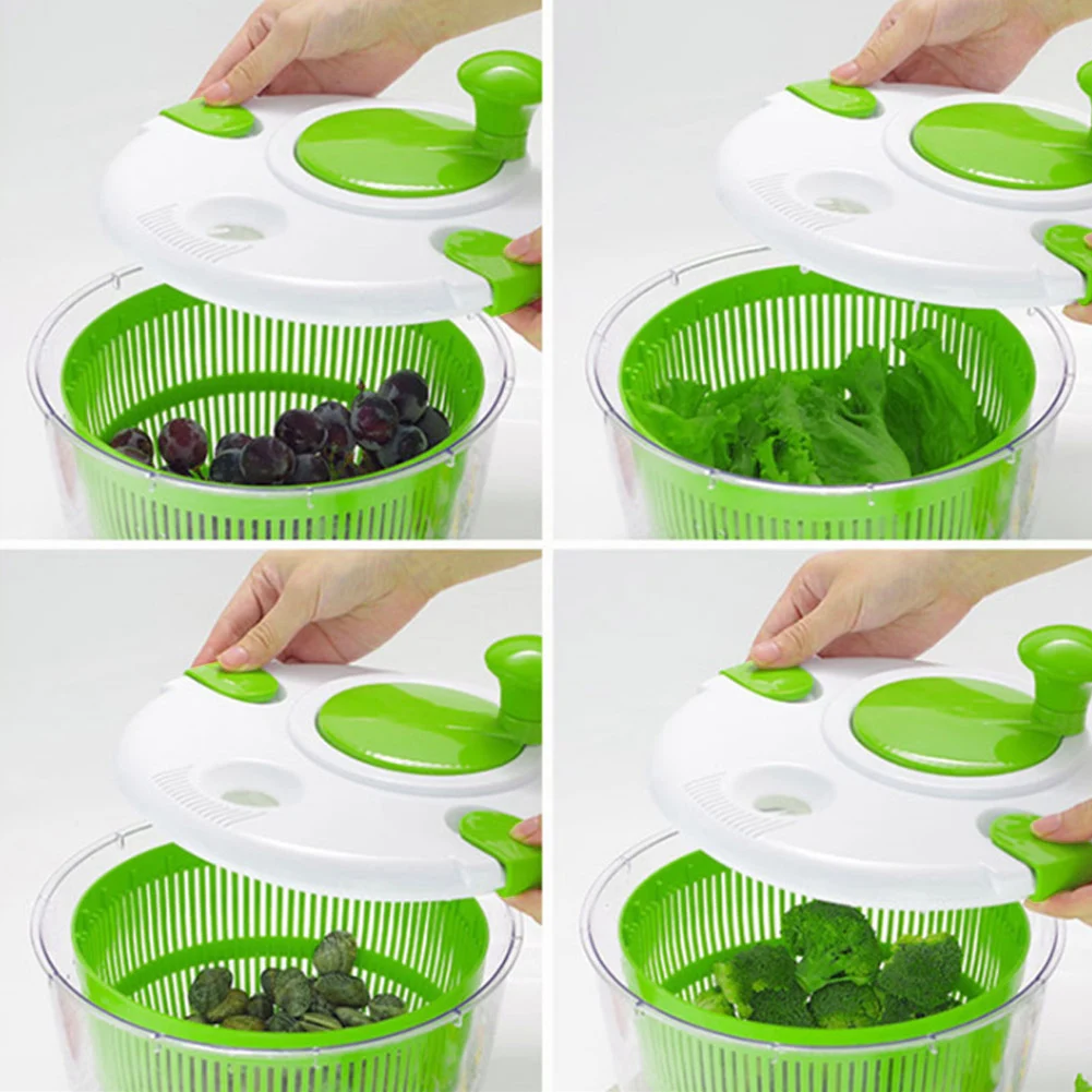 

Vegetable Salad Spinner Large Dryer Bowls with Pouring Spout Kitchen Tool XKW