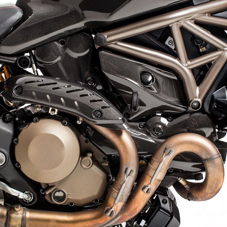 

Motorcycle Monster 821 1200 Carbon Fiber Muffler Pipe Exhaust Heat Shield Covers For Ducati Monster821 Monster1200 2014-2017