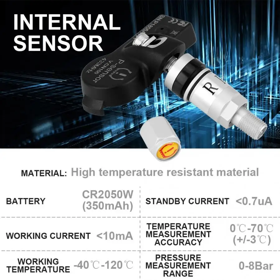 Автомобильная USB шина система контроля давления в шинах TPMS с 4 внутренними