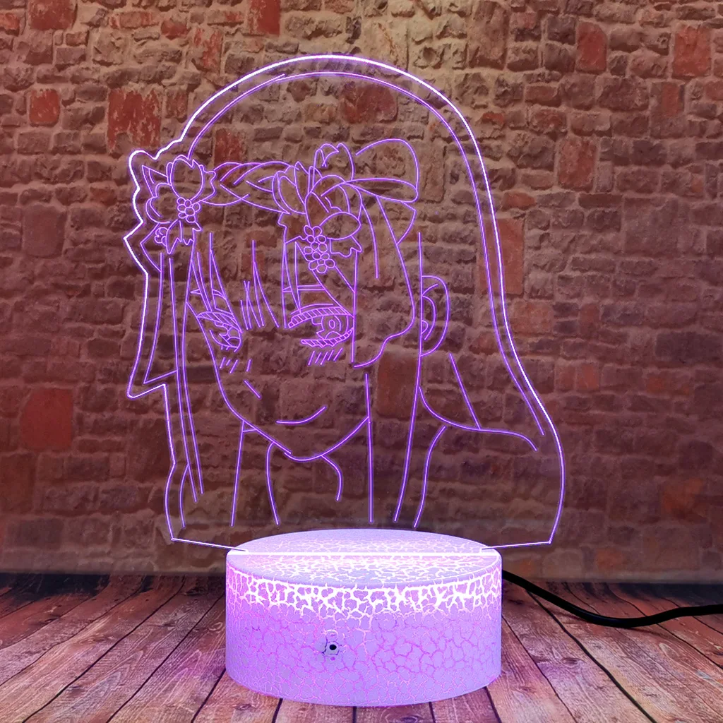 

Прекрасный 3D Иллюзия светодиодный ночной Светильник Красочные Изменение светильник DARLING в FRANXX ноль два Animme движущиеся и игрушечные фигурки...