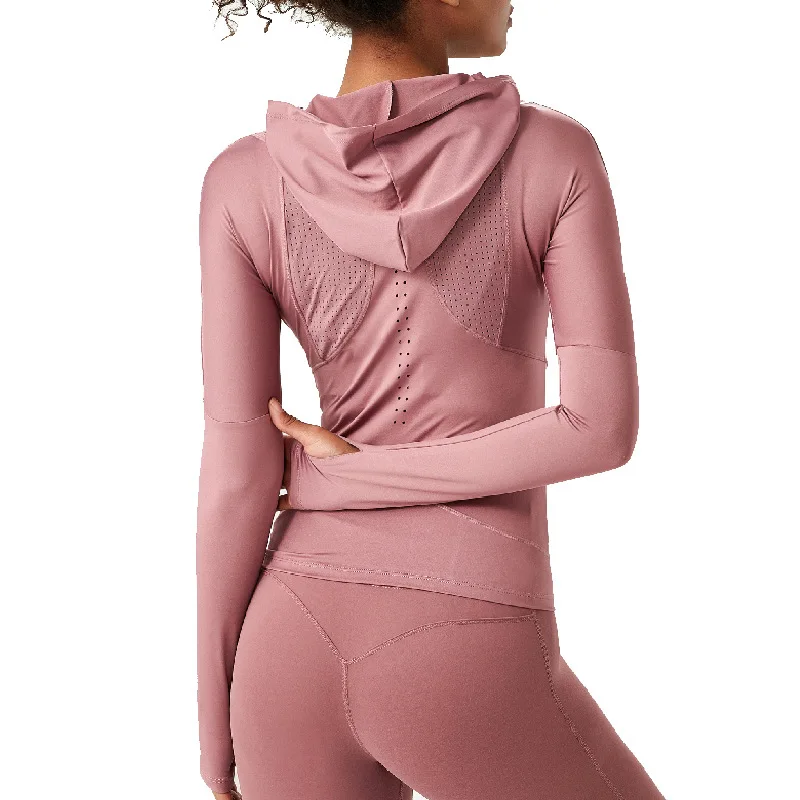 Wmuncc Женская Спортивная футболка с длинными рукавами для бега и йоги облегающая