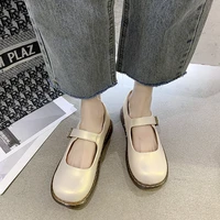 british japanese style college style small leather shoes womens flat retro mary jane shoes big head doll shoes lolita shoes