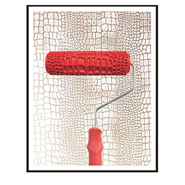 

7 inch Embossed Crocodile Skin Painting Roller with Handle for Wall Decoration
