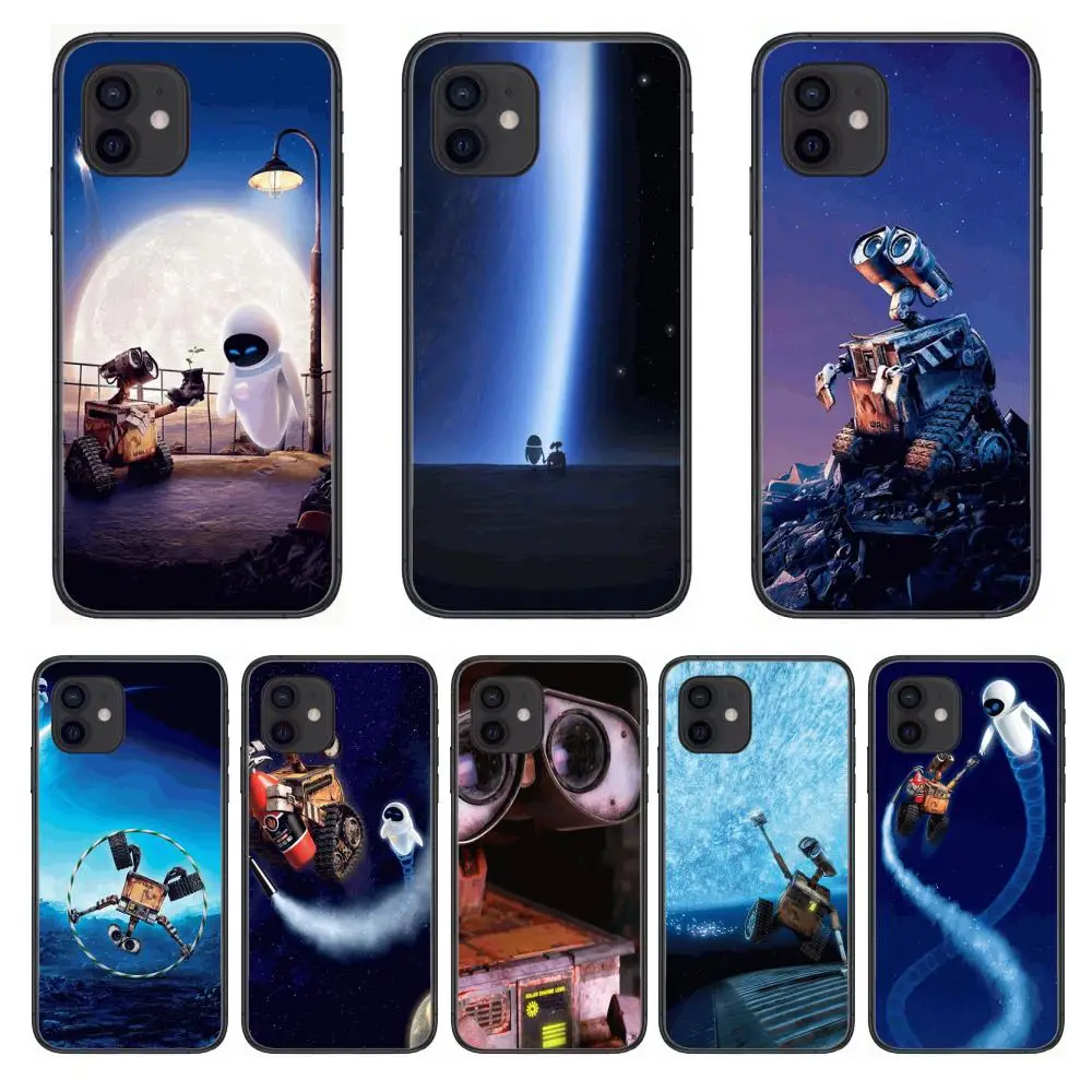 

Robot Cute HD Style Phone Case cover For iphone 12 pro max 11 8 7 6 s XR PLUS X XS SE 2020 mini black cell shell