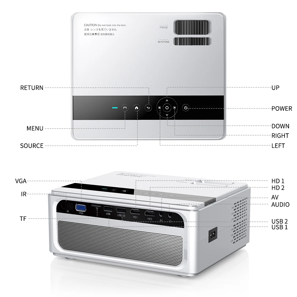 Новый UNIC CP600 1280x720P HD проектор HDMI basic/wifi Bluetooth lcd домашний кинотеатр кинопроектор для
