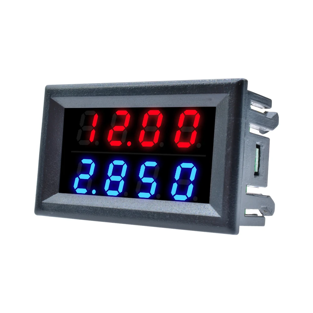 DC 0-200V 10A 0.28" Mini Digital Voltmeter Ammeter 4 Bit 5 Wires Voltage Current Meter Tester Blue Red Dual LED Display 0-100 |