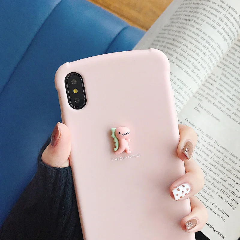 From Jenny стерео из мультфильма «Мой Маленький Динозавр для iPhone x xr xs max 6 6s 7 8 плюс матовый Силиконовый чехол для телефона мягкий защитный чехол