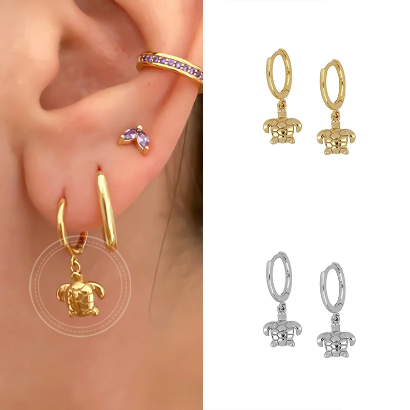 

Perforated 925 Sterling Silver Circle Pendant Animal Beetle Hoop Earrings Female Non-Allergic High Jewelry Birthday Gift