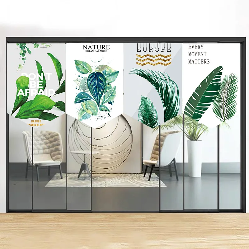 Нордическое зеленое растение Короткая занавеска для кухни ресторана японская