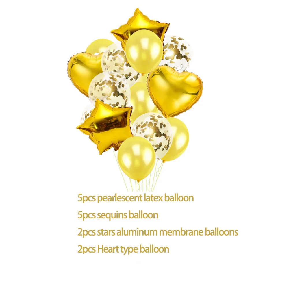 15 шт./пакет популярный золотой шар baby shower гелиевый воздушный покрытый фольгой